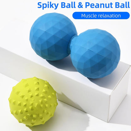 Peanut & Spiky Ball Set for Physical Therapy Blue
