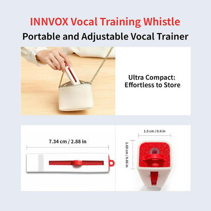 Varihum&Innvox Vocal Trainer Better Voice Vocal Trainer for Singing Voice Adjustable Resistance Breathing Training Whistle for Speech Warm-Up (Red)