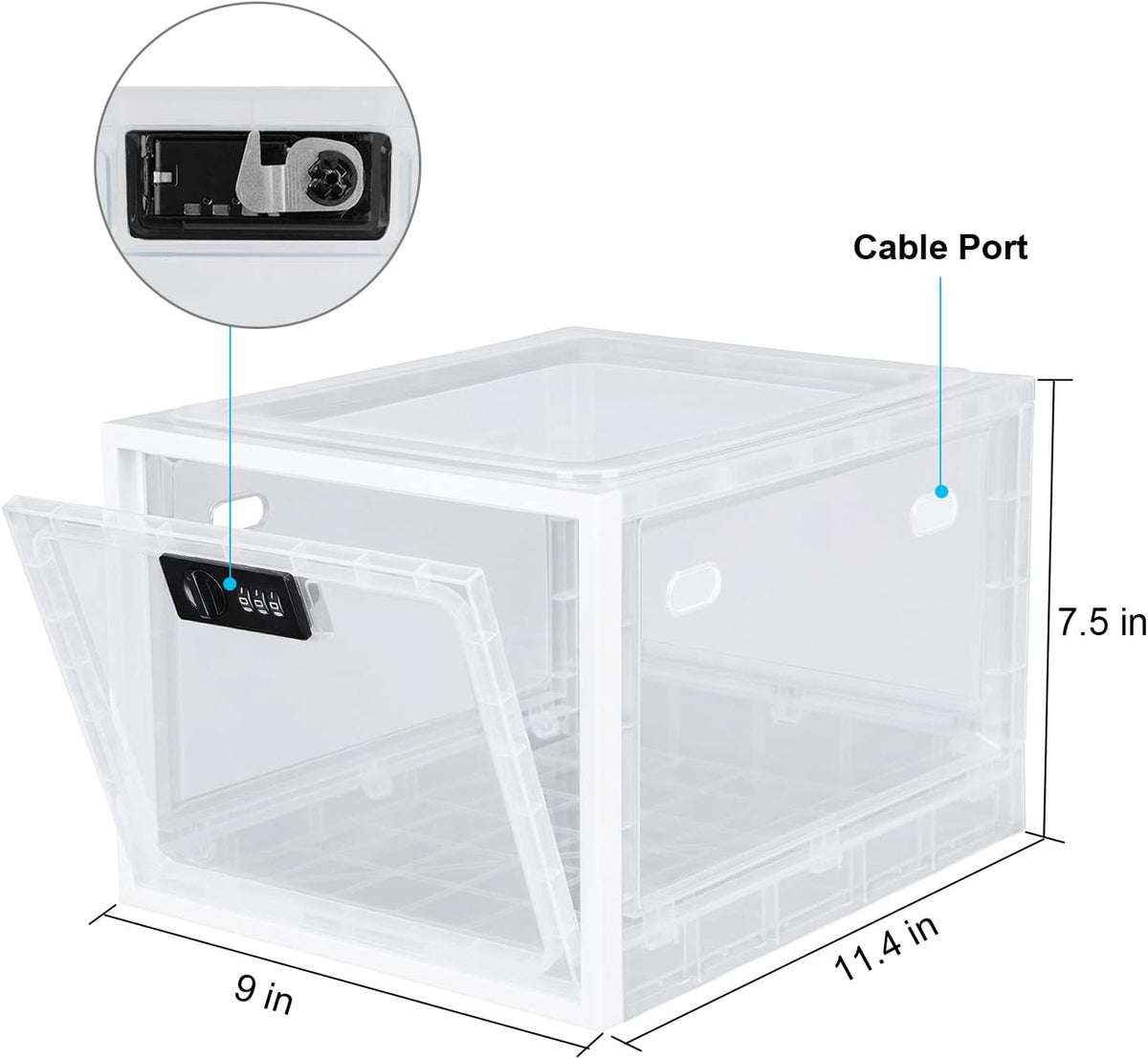 Lalifebuss Medicine Lock Box, Medication Lockable Container for Refrigerator Food Safe Locking Box Tablet Phone Locked Box for Kitchen Home School and Office Safety
