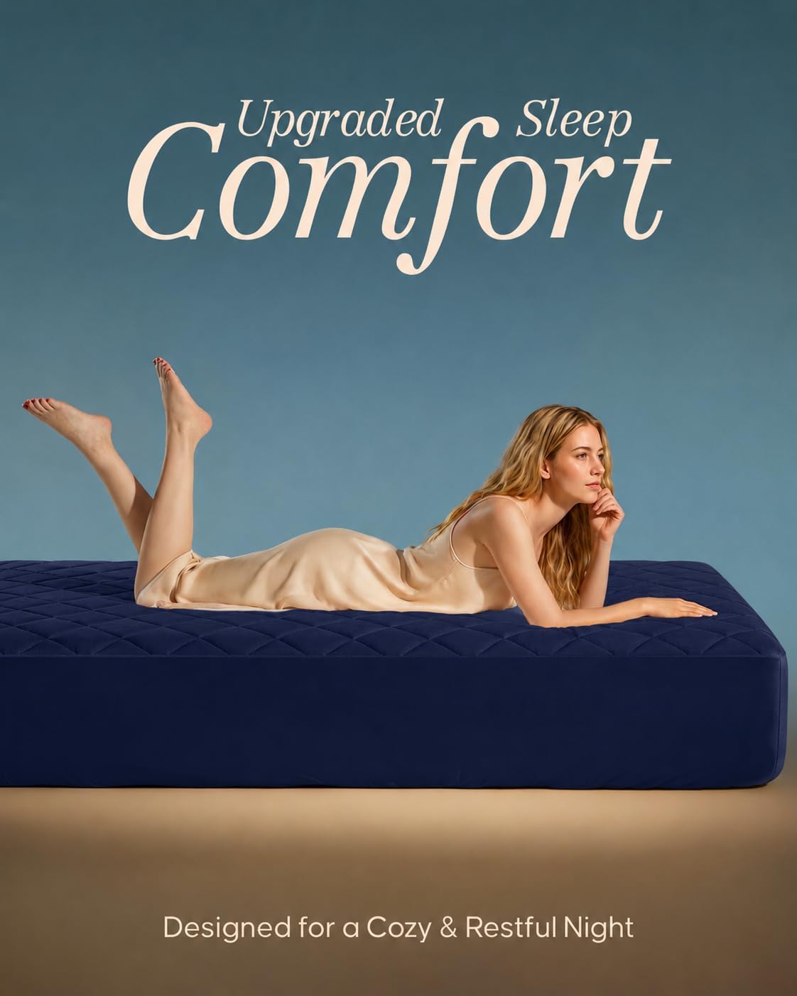 Queen Mattress Pad, Quilted Mattress Protector Topper fits 16" Deep Pocket
