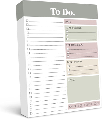 Spakon 300 Sheets Daily to Do List Notepad Notebook Library Card to Do Planner Checklist Memo Writing Pad Schedule Reminder Office Homework Planner for Task, 6" x 8(Classic,White)