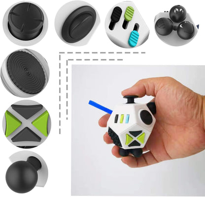 Fidget Dodecagon-12 Sided Fidget Toy Stress Relief Cube for Children and Adults, Silent Compact Classroom Gifts Stocking Stuffers for Teen Boys, Kids(B3 Blue Sky)