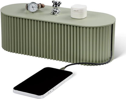 Cable Management Box Large Cable Organizer Box for Power Strips, Surge Protectors, Chargers, Adapters, TV Computer Wires Cable Hider Organizer Box with Cable Ties，Clip Holders - Khaki