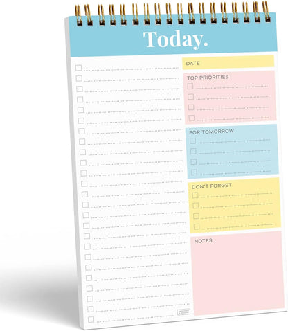 Sweetzer & Orange Daily & Weekly To Do List Notepad – Undated Work Planner & Organizer with Wish List Section, 52-Sheet Coiled Task Pad for Productivity – SET OF 4 To Do List Notebook for Work
