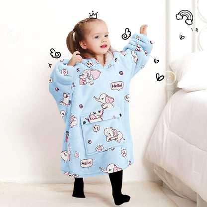 KFUBUO Wearable Blanket Hoodie for Adults Sherpa All Patterns Cat Oversized Sweatshirt Blanket with Pockets for Women