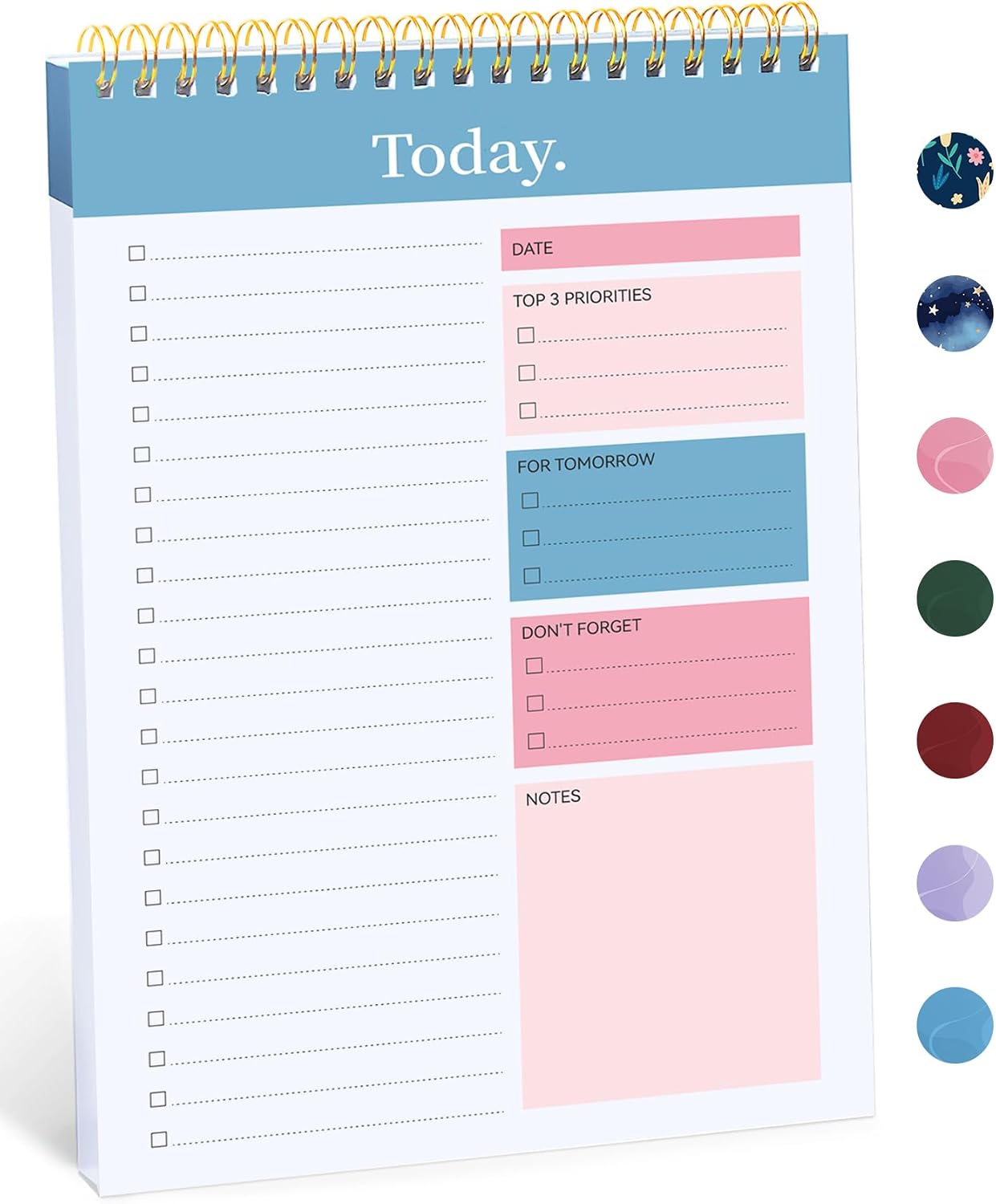 Taja To Do List Notepad - To Do List Notebook for Work with 52 Sheets, 9.8" x 6.5", Undated Daily Planner Perfect for Daily Tasks and Goal Setting, Notepad Suitable for Office, Home & School - Violet Dream