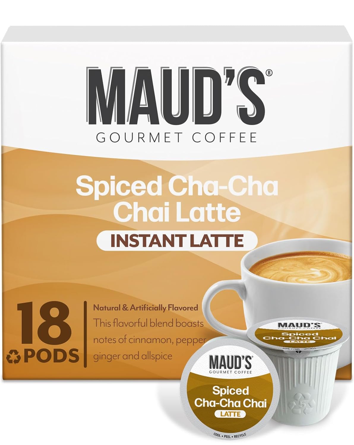Maud's Instant Matcha Latte Mix, Flavored Drink Mix 10 Servings, 100% Gourmet Blended Tea Leaves, Hot Or Iced Matcha Latte - Just Add Water