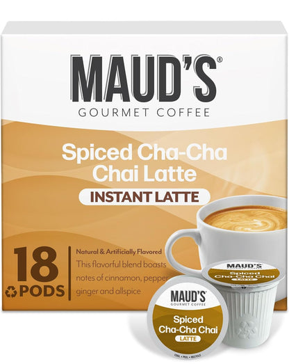 Maud's Instant Matcha Latte Mix, Flavored Drink Mix 10 Servings, 100% Gourmet Blended Tea Leaves, Hot Or Iced Matcha Latte - Just Add Water
