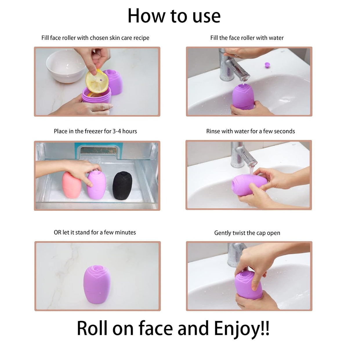 Evmliy 2Pack Ice Face Roller, Silicone Ice Roller for Face to Tighten and Lift Skin, for Face & Eye Puffiness Relief, Reusable Facial Mold for Neck to Enhance Natural Glow, Skin Care for Women Beauty