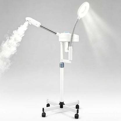 Artist hand Professional Facial Steamer with 5X LED Magnifying Lamp 3 in 1