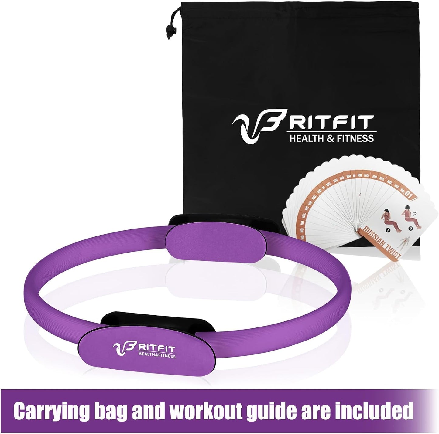 RitFit Pilates Ring Circle - 14 Inch Magic Fitness Circle for Toning Inner & Outer Thighs, Bonus Workout Guide Included