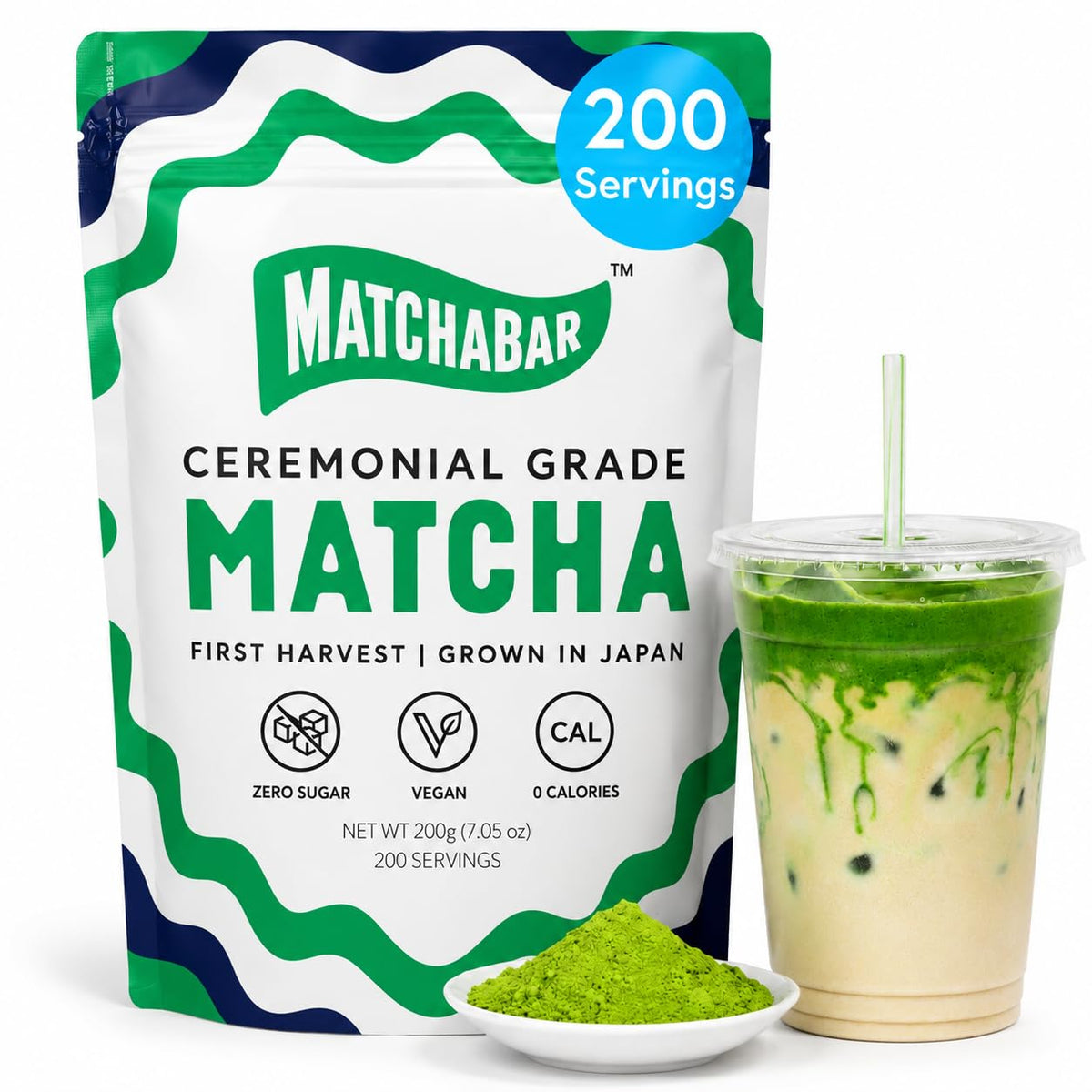 Matchabar Matcha Powder (30g) Ceremonial Japanese Matcha Latte, Vegan