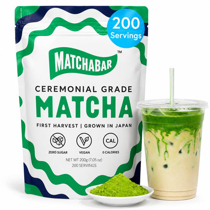 Matchabar Matcha Powder (30g) Ceremonial Japanese Matcha Latte, Vegan