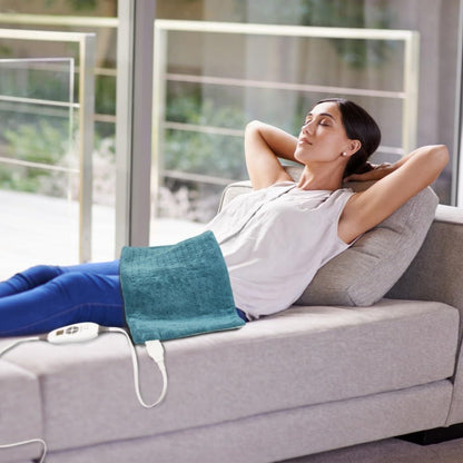 Pure Enrichment® PureRelief® XL Heating Pad - 12" x 24" Electric Heating Pad for Back Pain & Cramps, 6 Heat Settings, Soft Machine Wash Fabric, Auto-Off & Moist Heat (Charcoal Gray)