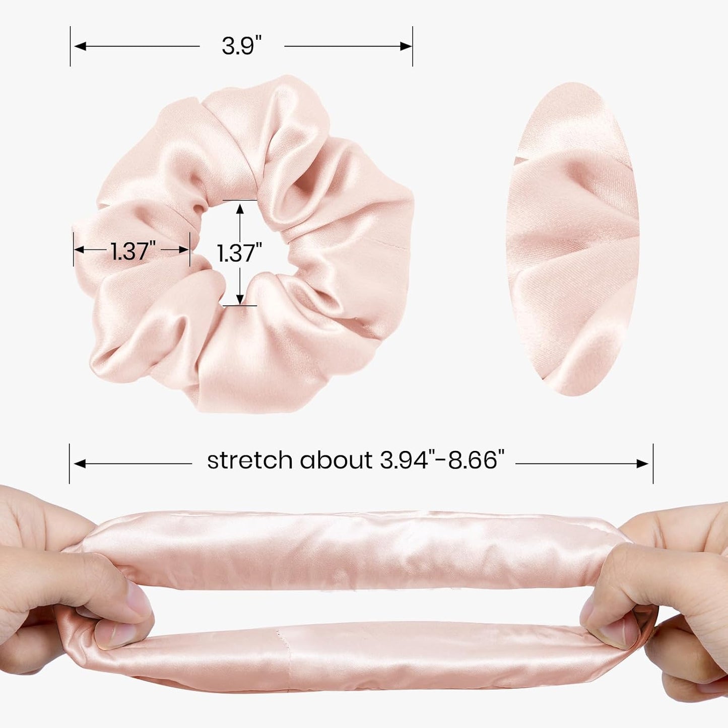 LILYSILK Silk Hair Scrunchies / Ties for Frizz & Breakage Prevention, 100% Mulberry, No Damage, Elastic ponytail Holders, 1Pc, Coffee - Colors B