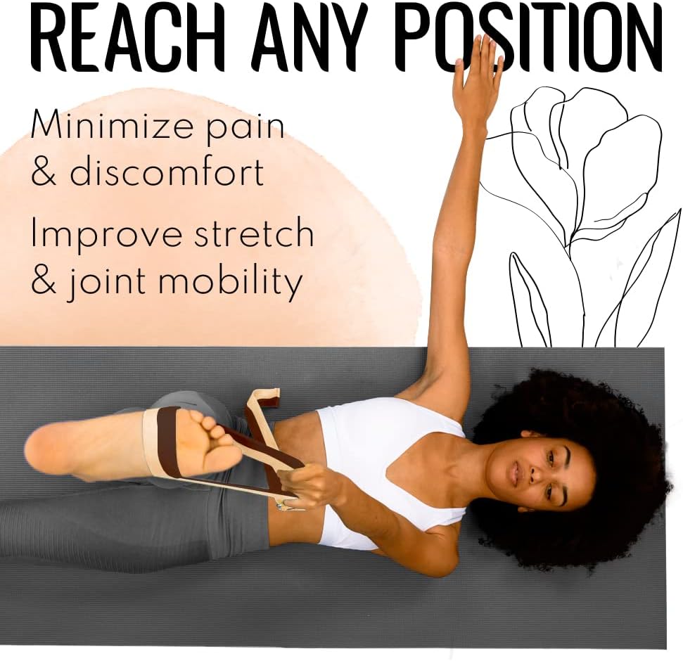 TECEUM 2 IN 1 Yoga & Mat Strap for Stretching – Cotton – 6/8/10 ft