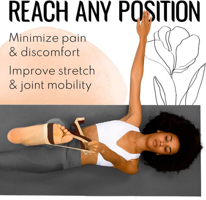 TECEUM 2 IN 1 Yoga & Mat Strap for Stretching – Cotton – 6/8/10 ft