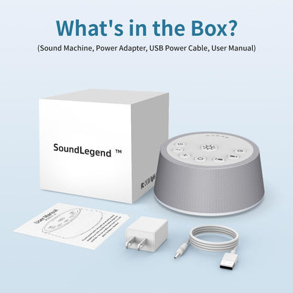 SoundLegend Sleep White Noise Sound Machines 32-Level Volume 30 Sounds 12 Colors Light 5 Timers Adjustable Light Brightness Compact for Everyone Travel Gift Memory Function