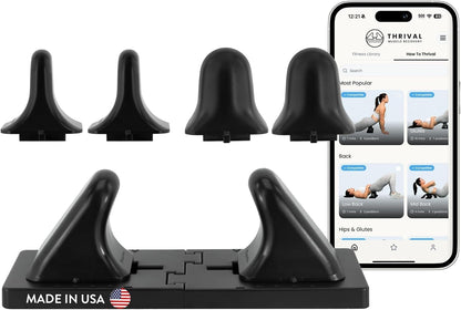 Thrival Arch Back Stretcher - Psoas Muscle Release Tool App for Hip Flexor, Back, Glute, Iliacus, and Neck - Spine Decompressor, Trigger Point, and Myofascial Release – Carbon Black