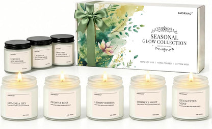 Scented Candles Gift Set, 8 Pack Soy Wax Candles for Women, Fresh Floral Summer Aromatherapy Scents for Home, Birthday, Thank You, Housewarming Gifts