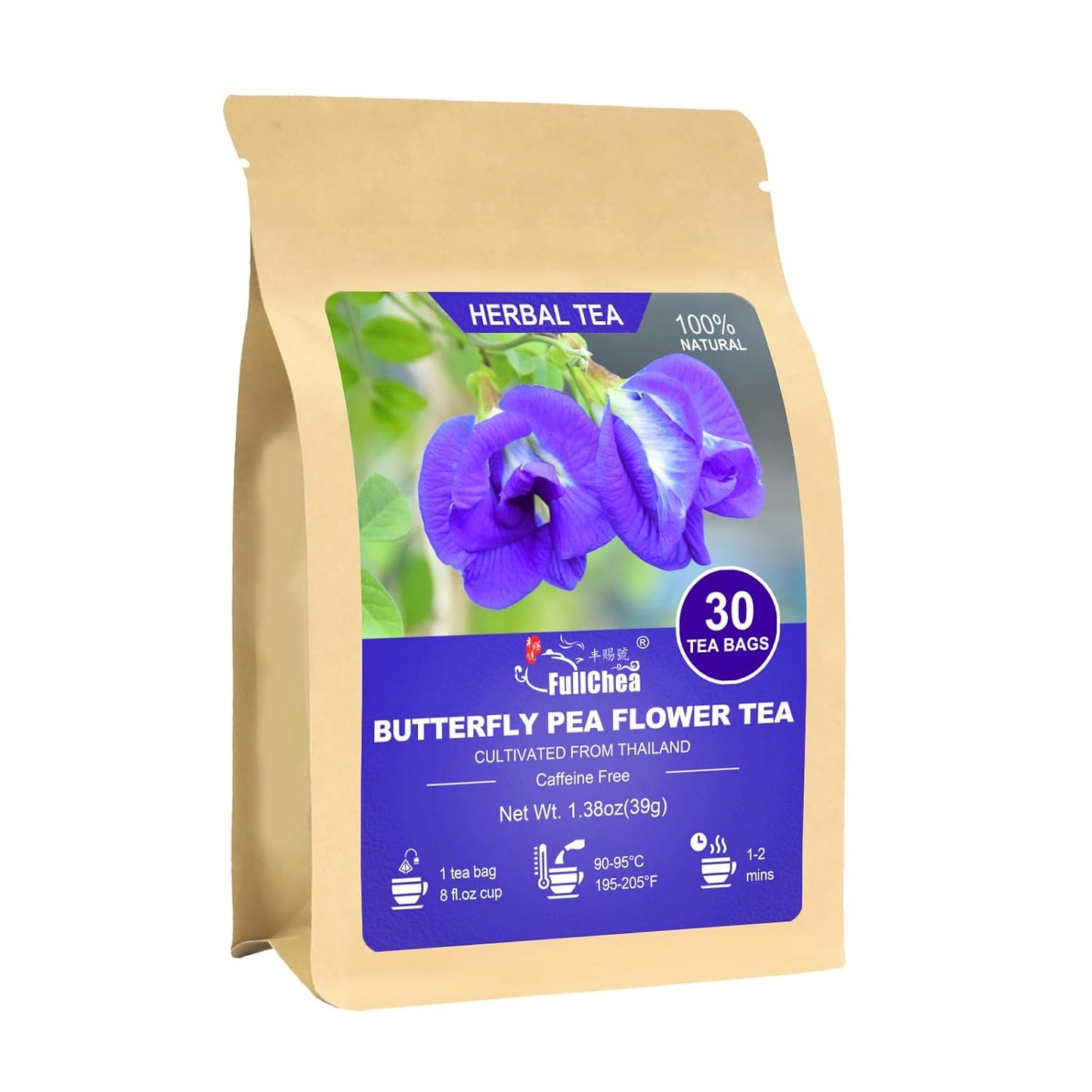 FullChea - Hibiscus Tea Bags, 50 Teabags, 2g/bag - Premium Hibiscus Flower Tea Bag - Cultivated From Nigeria - Non-GMO - Caffeine-free - Rich in Antioxidants & Support Digestion