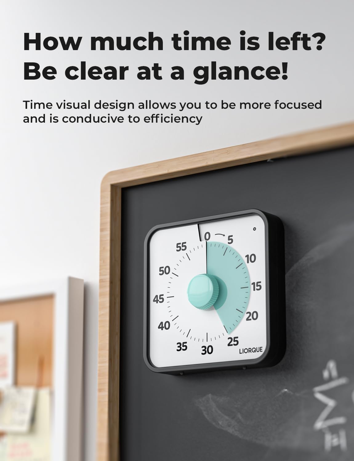 LIORQUE 7.5-Inch Large Visual Timer, 60-Minute Classroom Timer Magnetic