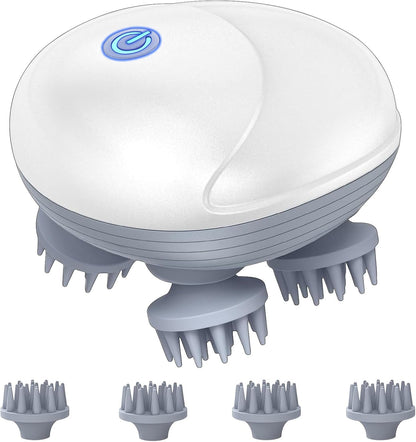 Electric Scalp Massager, Handheld Cat Dog Head Massager(Green)