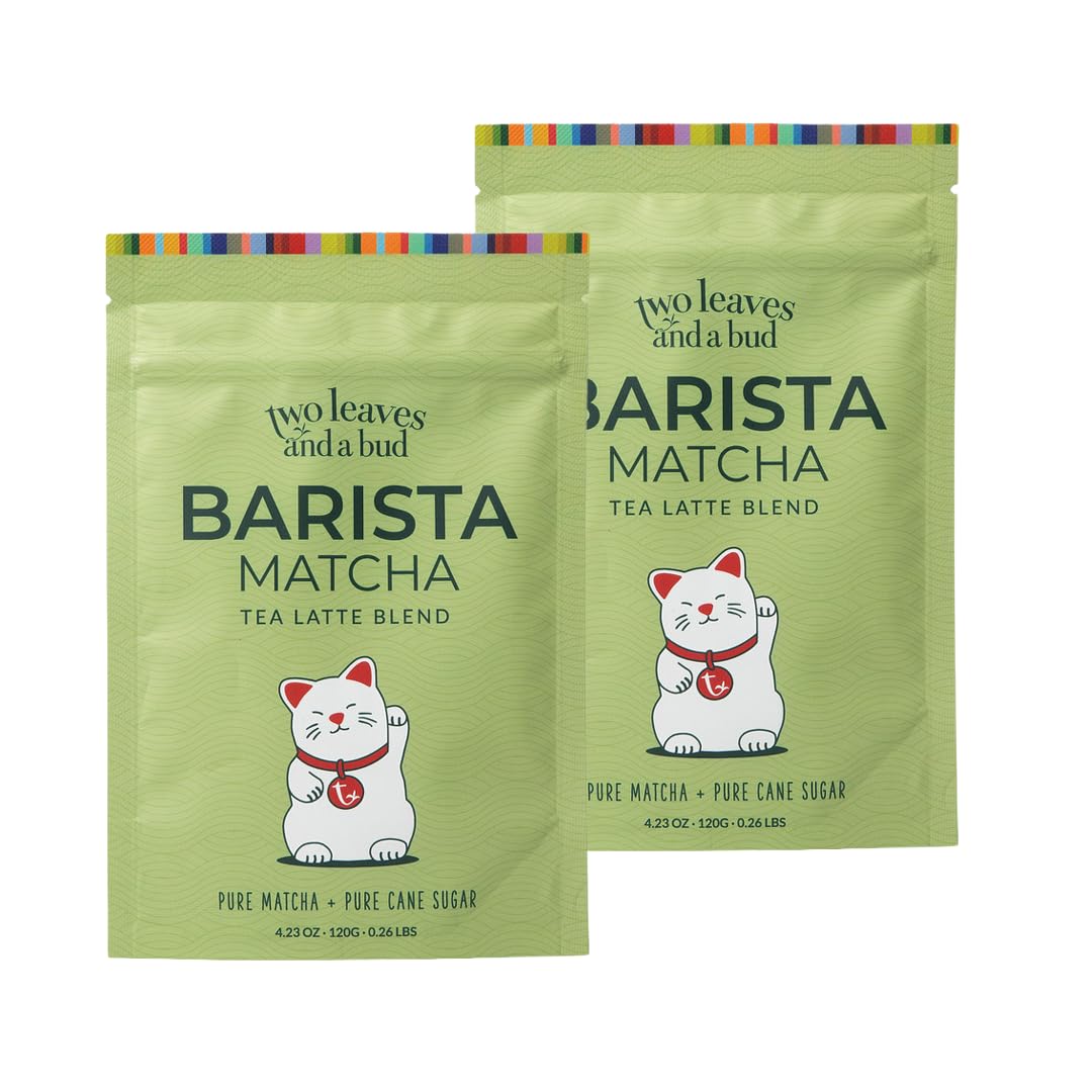 Two Leaves and a Bud Barista Matcha Sweetened Latte Blend, 120g (Pack of 2)