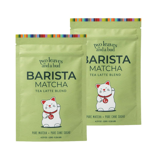 Two Leaves and a Bud Barista Matcha Sweetened Latte Blend, 120g (Pack of 2)