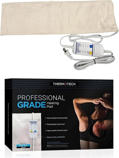 Professional Grade Heating Pad with Automatic Moist Heat by Thermotech, High-Heat Heating pad for Deep Penetrating Heat - 2nd Gen Version (Extra Large King Digital - 26" by 14")