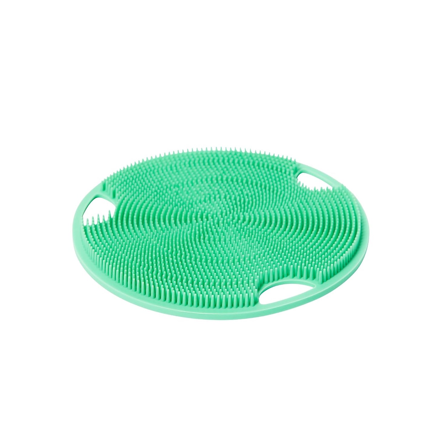 Boie USA Flat Body Scrubber - Soft Silicone-Like Exfoliating Shower Scrubber & Body Cleansing Brush - Stick-to-Wall Loofah Replacement - Antimicrobial Exfoliator for All Skin Types (Blue)