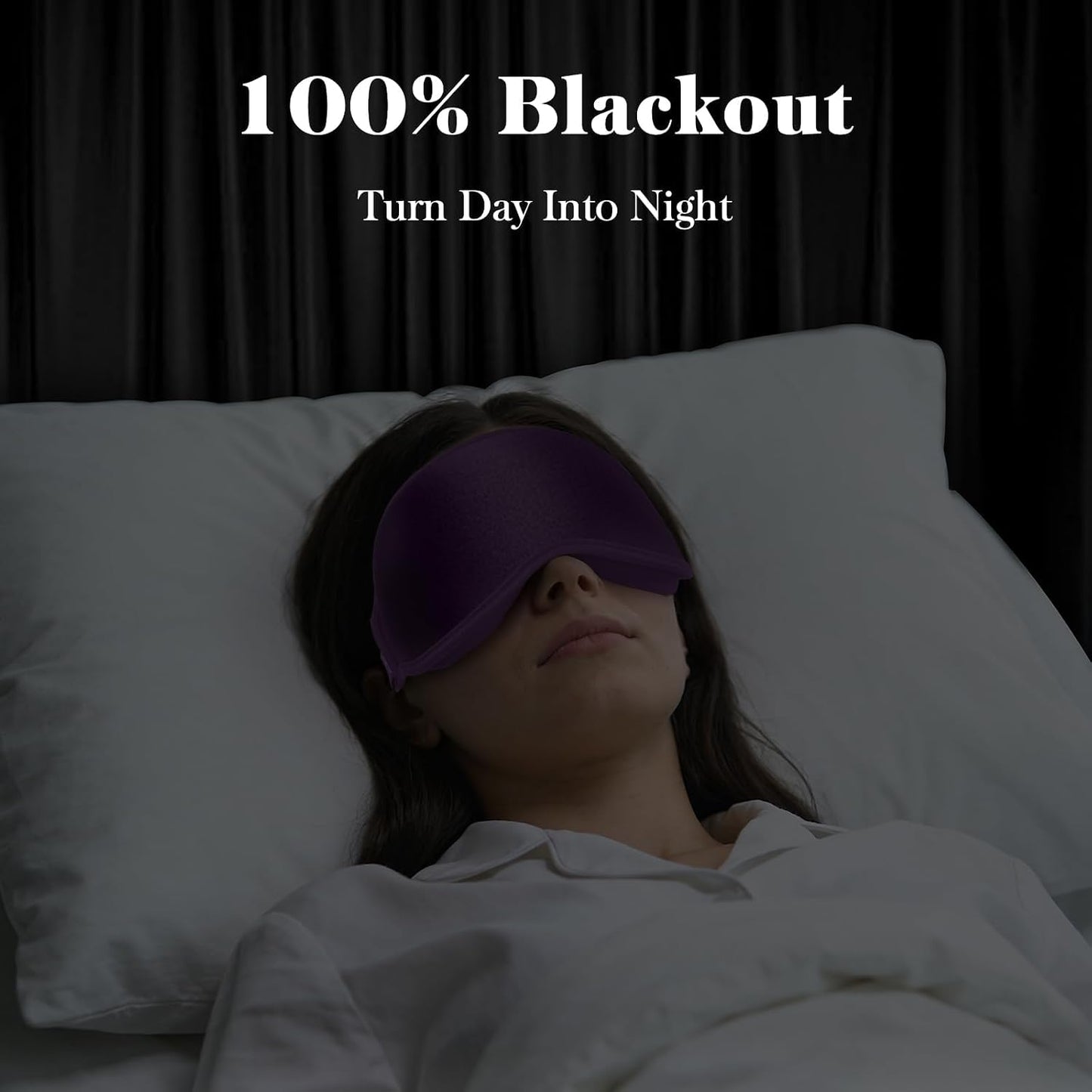 Fygrip 3D Eye Mask Sleep Mask for Men & Women, 100% Pressure-Free & Light Block-Out Eye Mask for Sleep with Easy Adjustable Strap, Night Eye Cover for Travel, Black