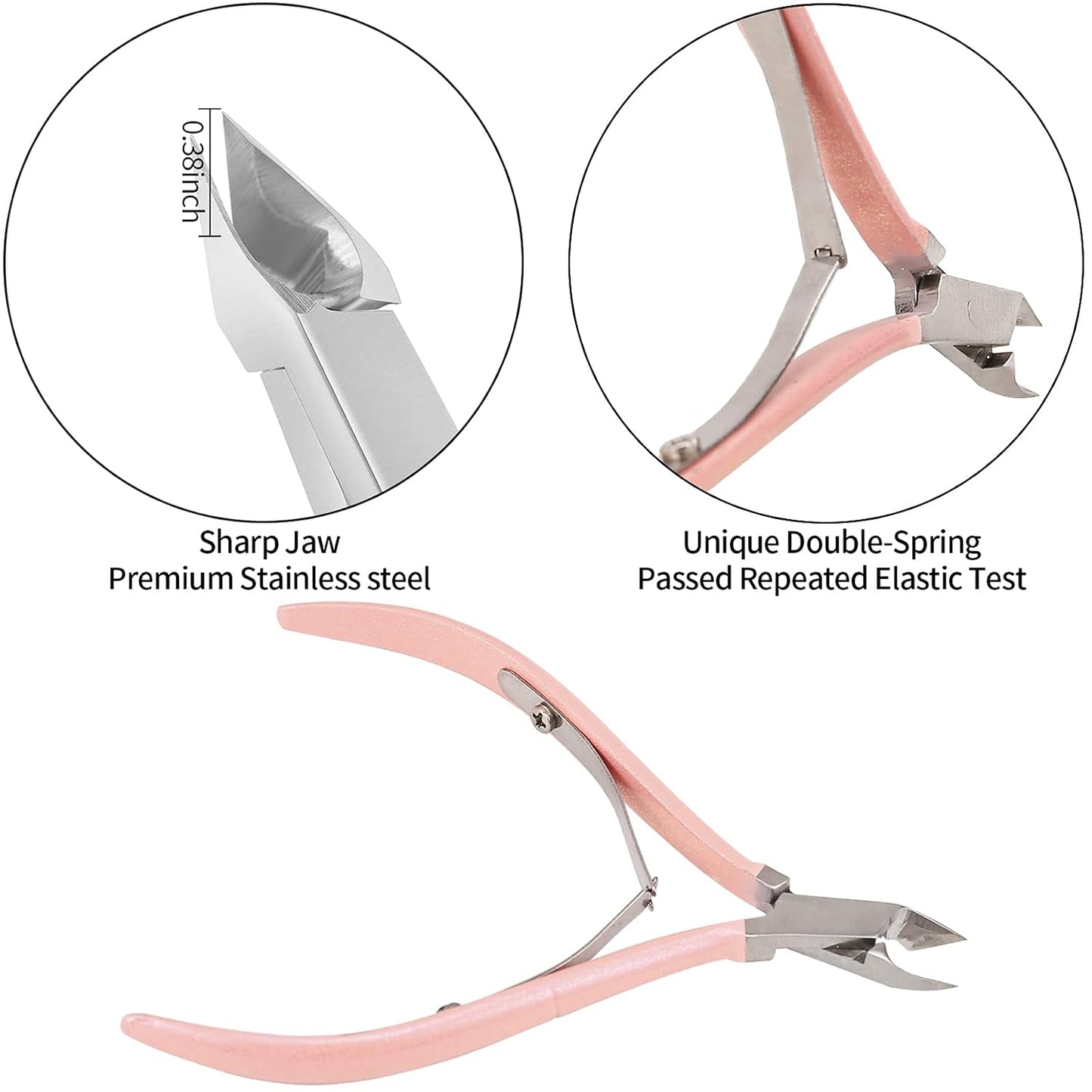YINYIN Cuticle Trimmer with Cuticle Pusher and Cutter, Professional Stainless Steel Nippers, Cutter Clippers, Cuticle Remover, Pedicure Manicure Tools for Fingernails and Toenails, Sliver
