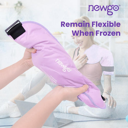 NEWGO Shoulder Ice Pack Rotator Cuff - Reusable Cold Therapy Wrap Shoulder Brace for Pain Relief, Gel Ice Pack for Injuries & Surgery Recovery with Adjustable Strap - Purple