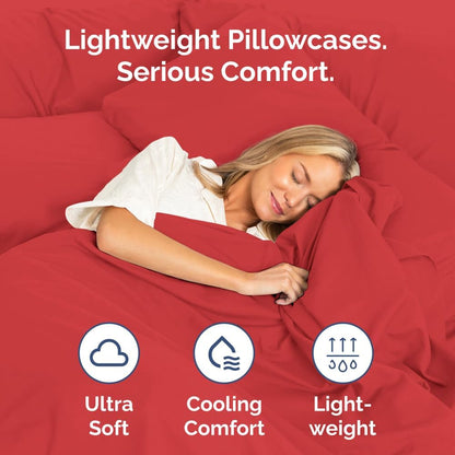 Standard Pillow Cases Set of 10 - Ultra Soft Hotel Quality Pillowcase Covers - Comfy, Cozy & Wrinkle Free - Shrink, Stain and Fade Resistant - Machine Washable Pillow Protectors - 10 Pcs Set - White - Colors B
