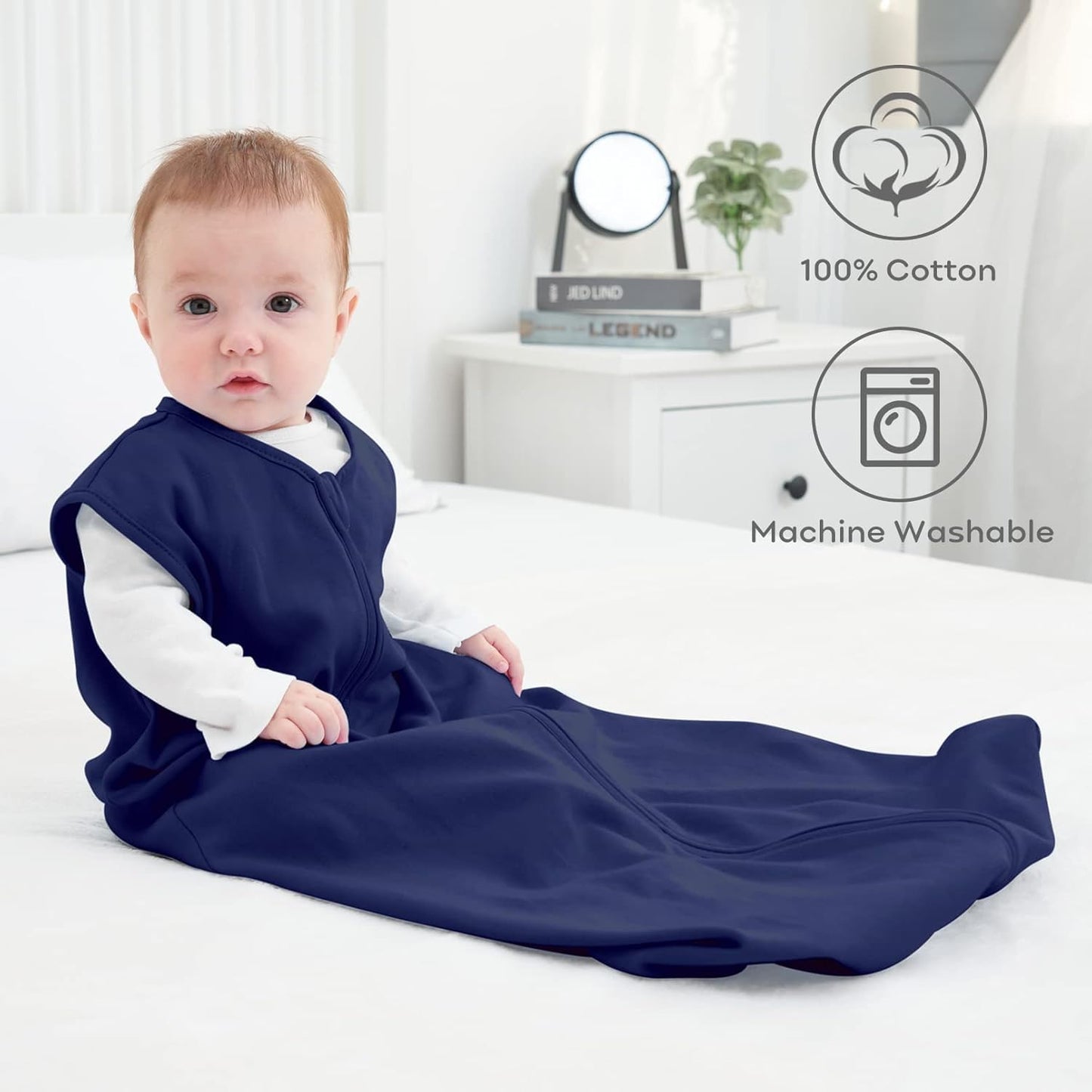 Yoofoss Baby Sleep Sack Baby Wearable Blanket 100% Cotton 2-Way Zipper Toddler Sleeping Sack