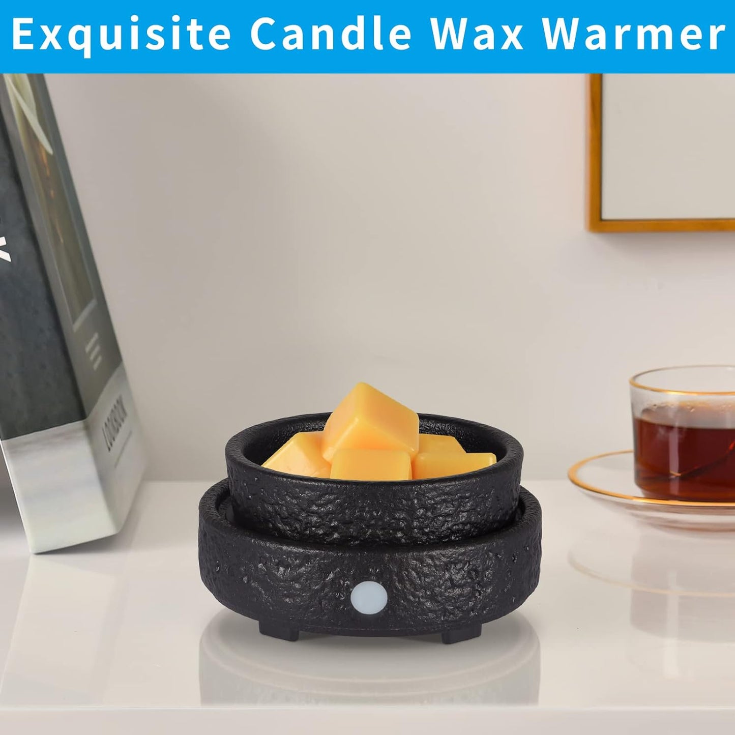 nawaza Ceramic Wax Melt Warmer Fragrance, 3 in1 Electric Candle Wax Warmer, Scented Wax Melt Wax Cubes Melter Fragrance Warmer for Home,Office, Birthday Gifts for Women Mom(White-01)