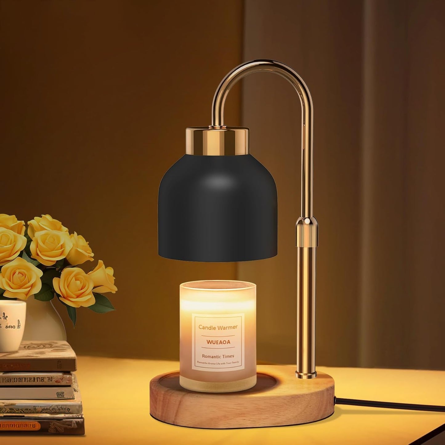 Candle Warmer Lamp with Timer and Dimmer, Height and Brightness Adjustable, Black Electric Wax Warmer for Women Mom, Best Birthday and House Warming Gift New Home Decor