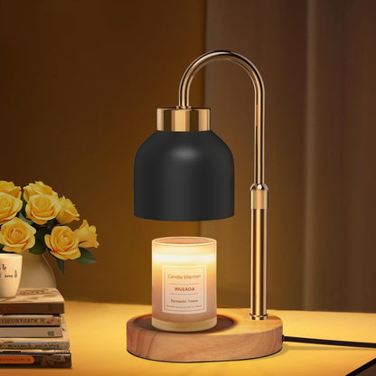 Candle Warmer Lamp with Timer and Dimmer, Height and Brightness Adjustable, Black Electric Wax Warmer for Women Mom, Best Birthday and House Warming Gift New Home Decor