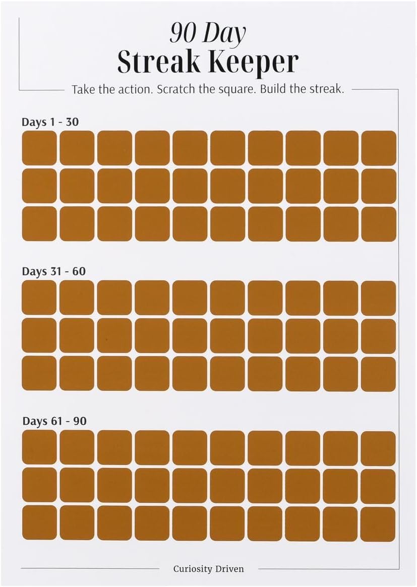365 Day Scratch Off Habit Tracker (16.5" x 11.7") | Daily Streak Keeper & Year-Long Goal Tracker – Visual Progress Chart for Daily Habits, Morning Routines & Productivity