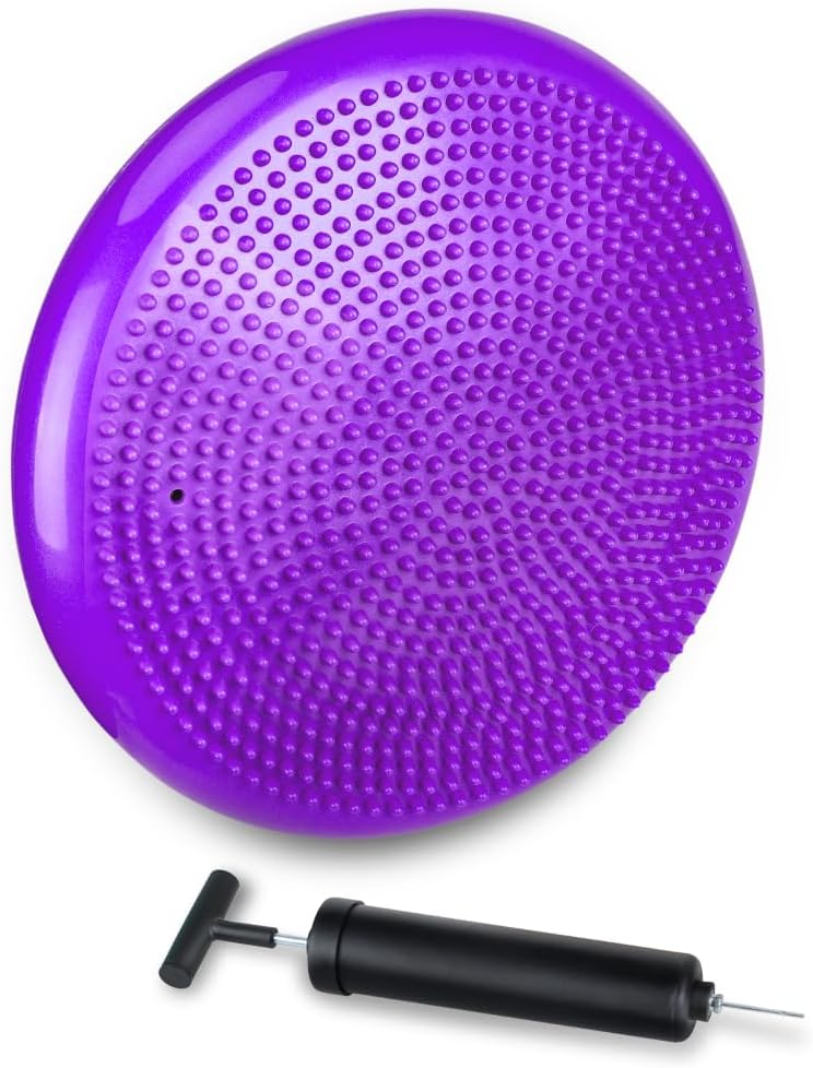 JBM 13" Inflated Stability Wobble Cushion Balance Stability Disc with Pump - Support up to 770lb