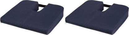 DMI Gradual Slope Seat Cushion for Coccyx, Sciatica and Tailbone Pain Used With Dining Room Chairs, Desk Chairs, Thin Car or Wheelchair Cushions, Machine Washable-Cover, 15 Inch, Navy