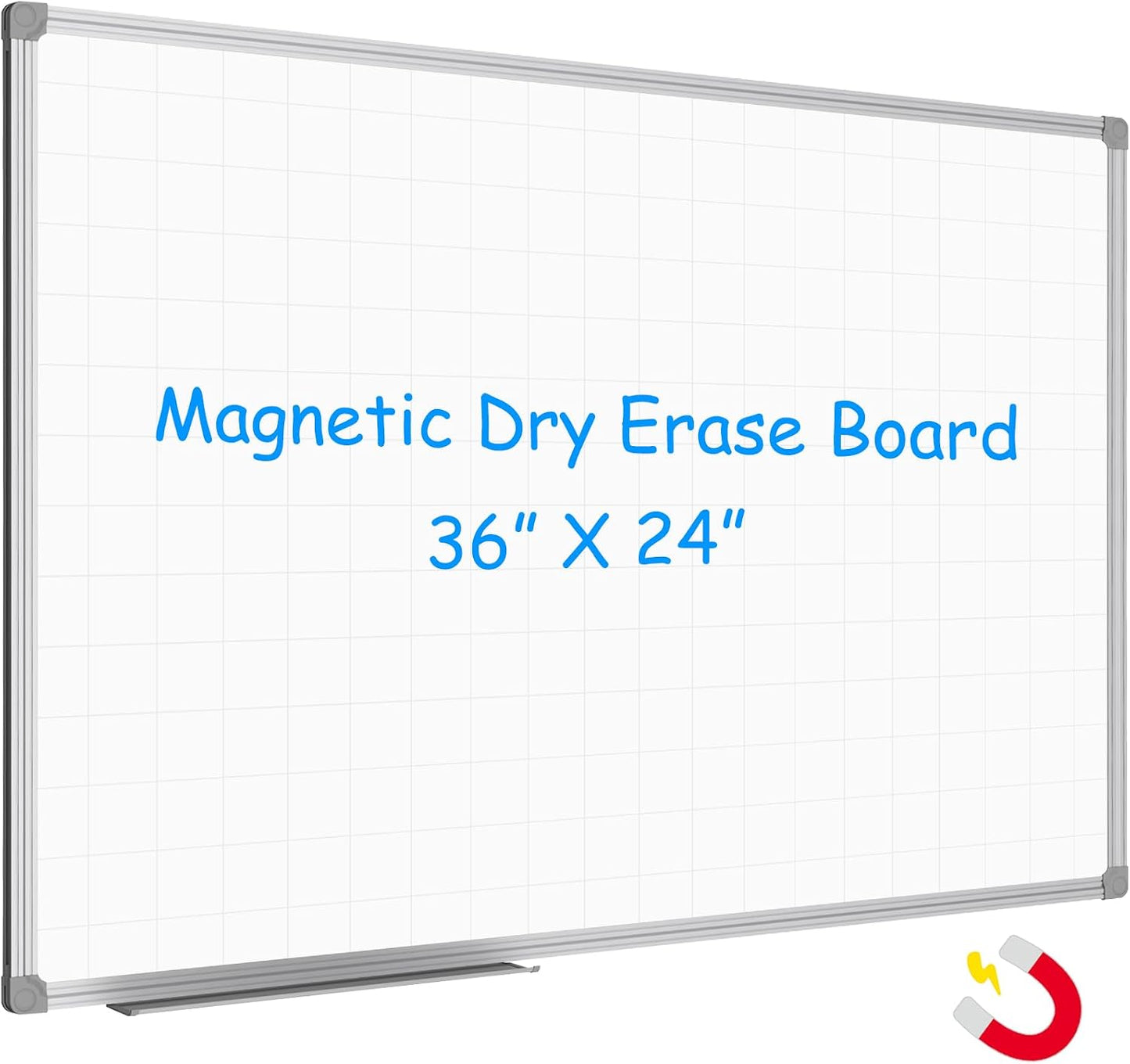 JILoffice Magnetic Dry Erase Calendar Whiteboard, 4 Month White Board Planner 36 X 24 Inch, Black Aluminum Frame Wall Mounted Board for Office Home and School