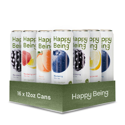 Happy Being Variety Original White Tea, Antioxidant, 12oz 16 Pack