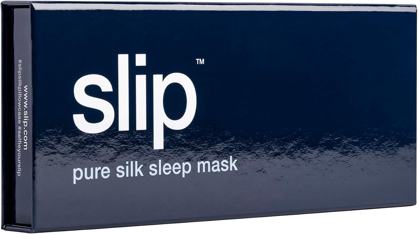 slip Pure Silk Sleep Mask - 100% Mulberry Silk, Ultra Soft & Comfortable, Blocks Light for Restful Sleep| Adjustable Strap for Perfect Fit, Gentle on Skin & Hair (Black - 1 Count Pack of 1)