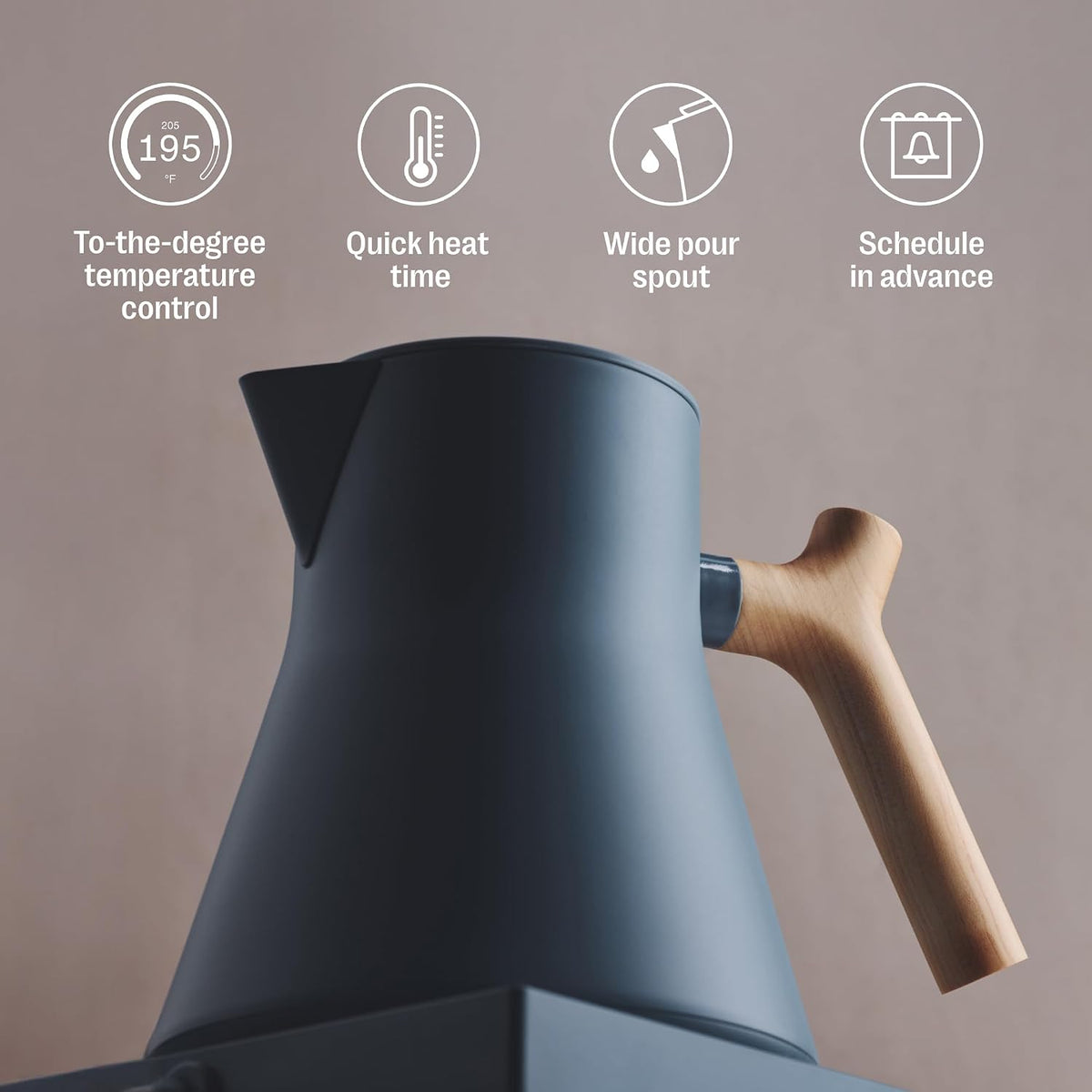 Fellow Corvo EKG Pro Small Electric Tea Kettle for Coffee, 0.9 Liter