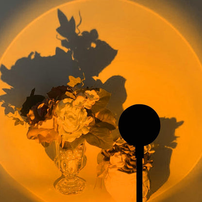 Sunset Projector - USB Charging Lamp with 7 Colors, 360° Rotating LED Light, Button Control, Plug and Play, Mood Lighting | Sunrise Bedroom Night Light for Gathering, Live Streaming, Room