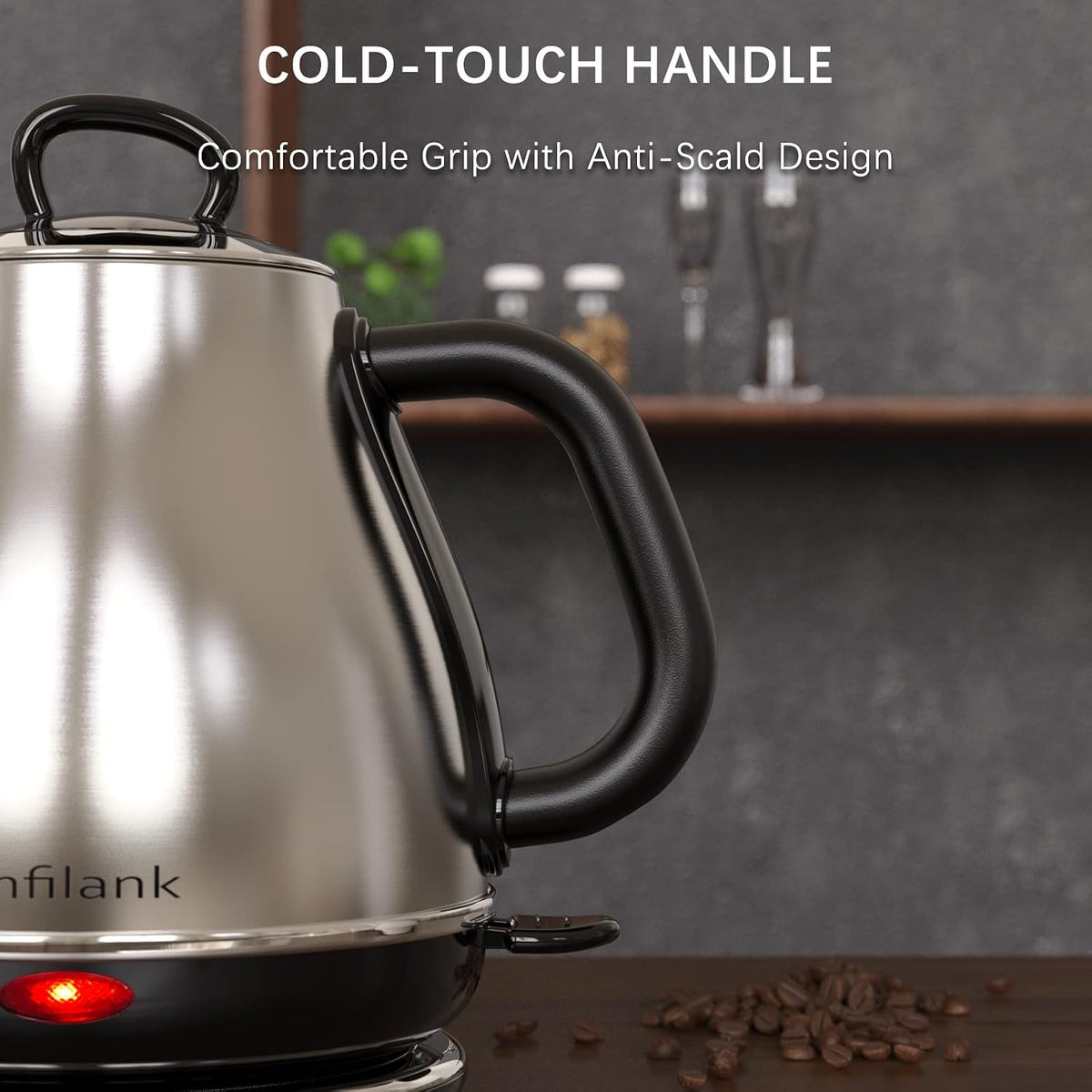 Anfilank Electric Gooseneck Kettle, 1L 1500WFast Boil, 100% Stainless Steel BPA Free Pour-Over Coffee & Tea Kettle,Water Boiler with Auto Shut & Boil-Dry Protectio,Green