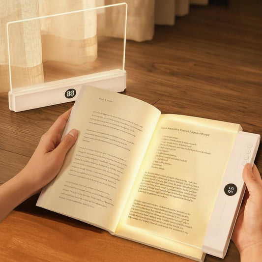 Book Light, Rechargeable Flat Reading Light with Timer for Reading at Night | 2 in 1 Book Light and Night Light, 3 Color Temperatures, Stepless Dimming, USB Rechargeable for Reading in Bed