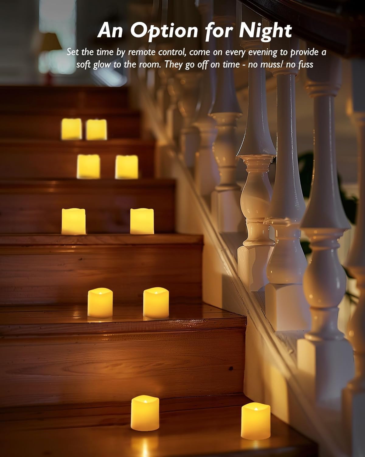 Homemory 24Pack Flickering Flameless Votive Candles for Wedding Decoration, 200+Hour Warm White Battery Operated LED Tealight, Electric Fake Candles for Party, Receptions, Halloween, Christmas